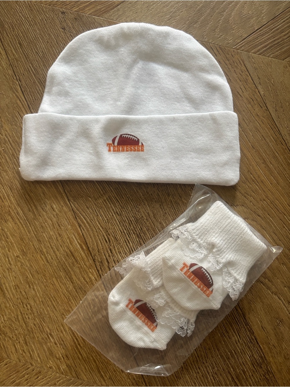 White Tennessee Infant Beanie and Sock Set - Kids Accessories